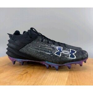 New Under Armour Blur Smoke 2.0 MC Suede Men's Size 9  Football Cleats Black
